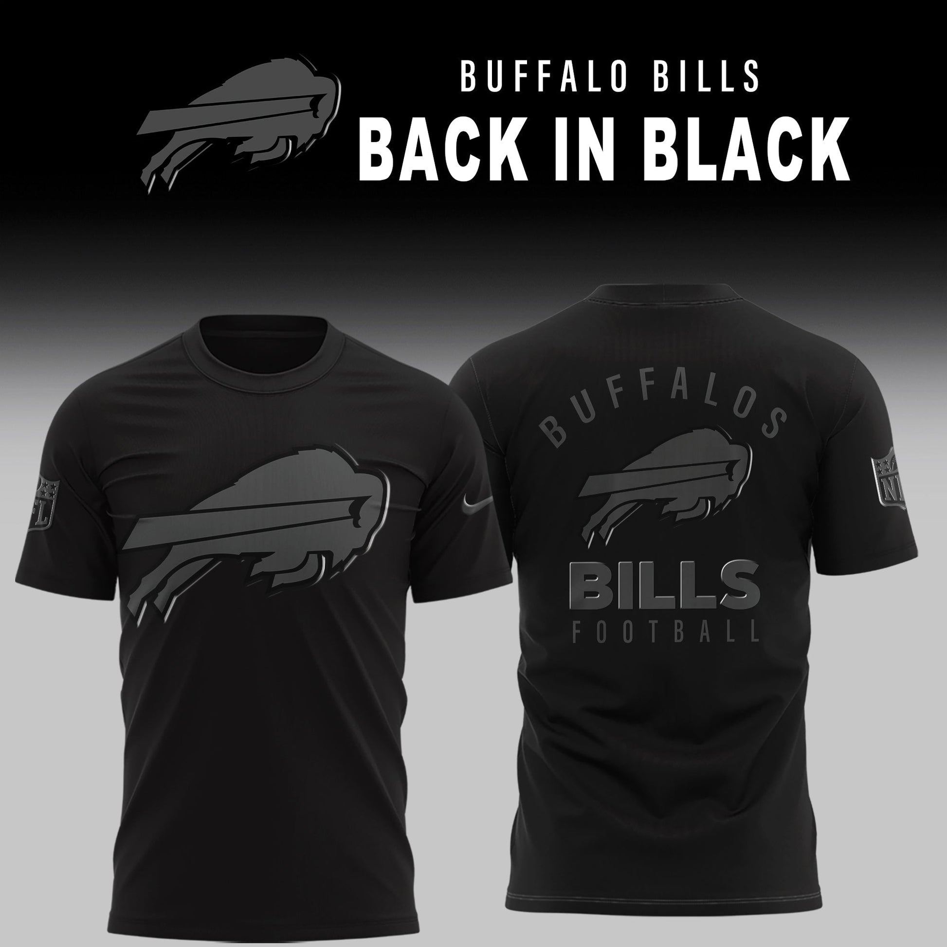 Buffalo Bills 2025 Back In Black Limited Edition Combo TShirt