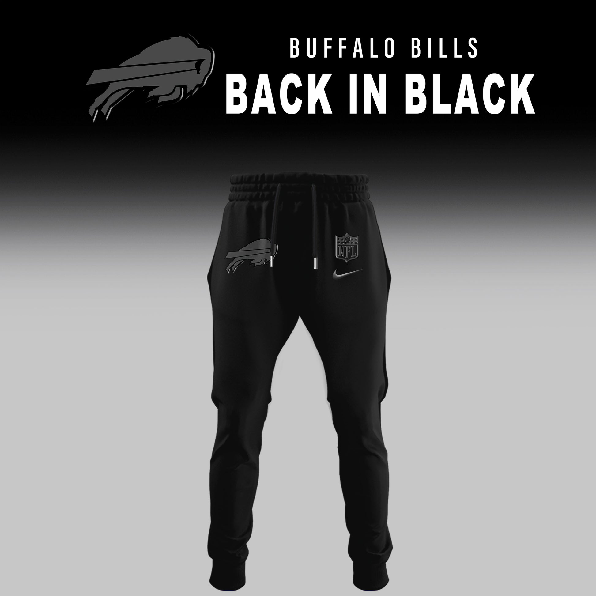 Buffalo Bills Back In Black Half Zip Hoodie