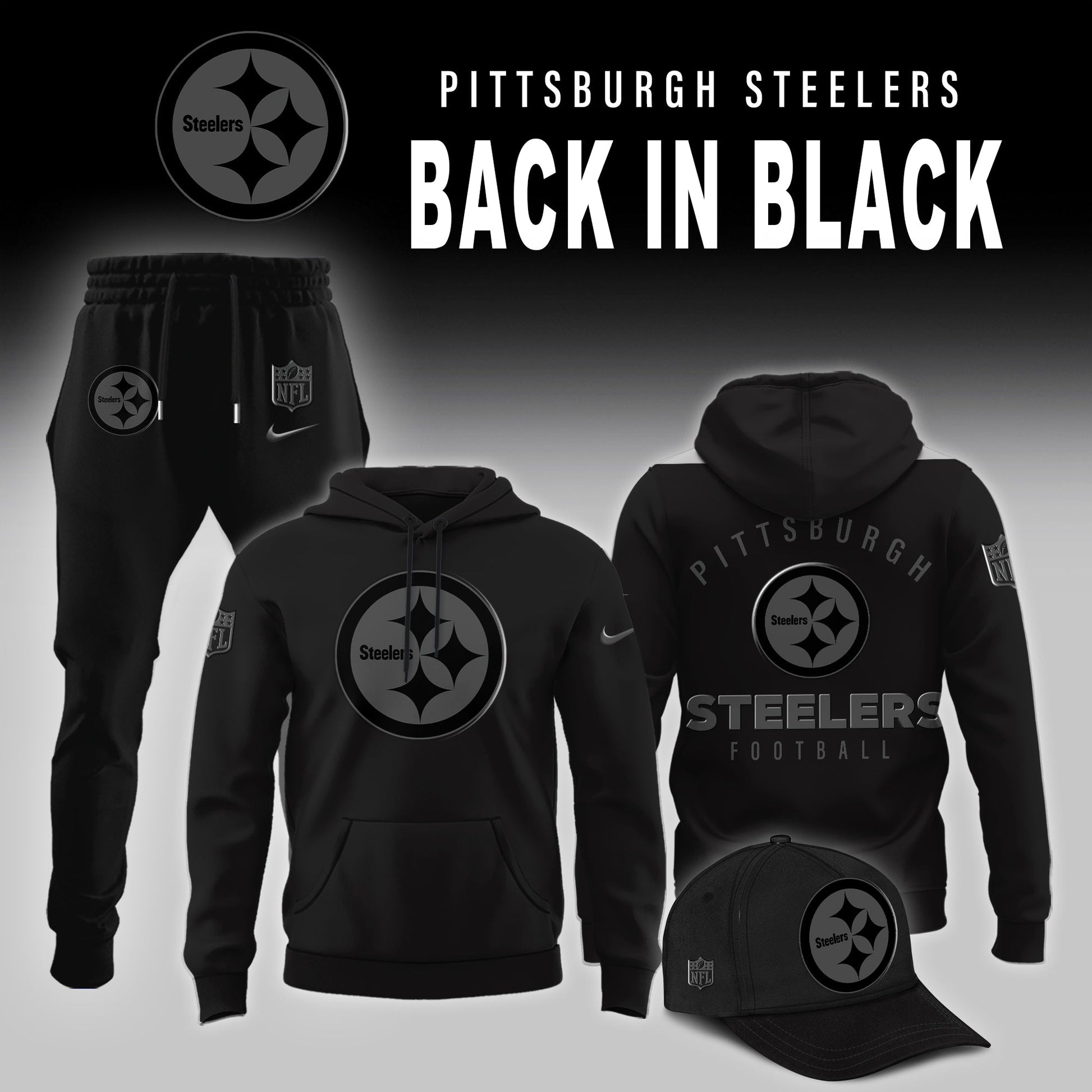 Pittsburgh Steelers 2025 Back In Black Limited Edition Combo Hoodie