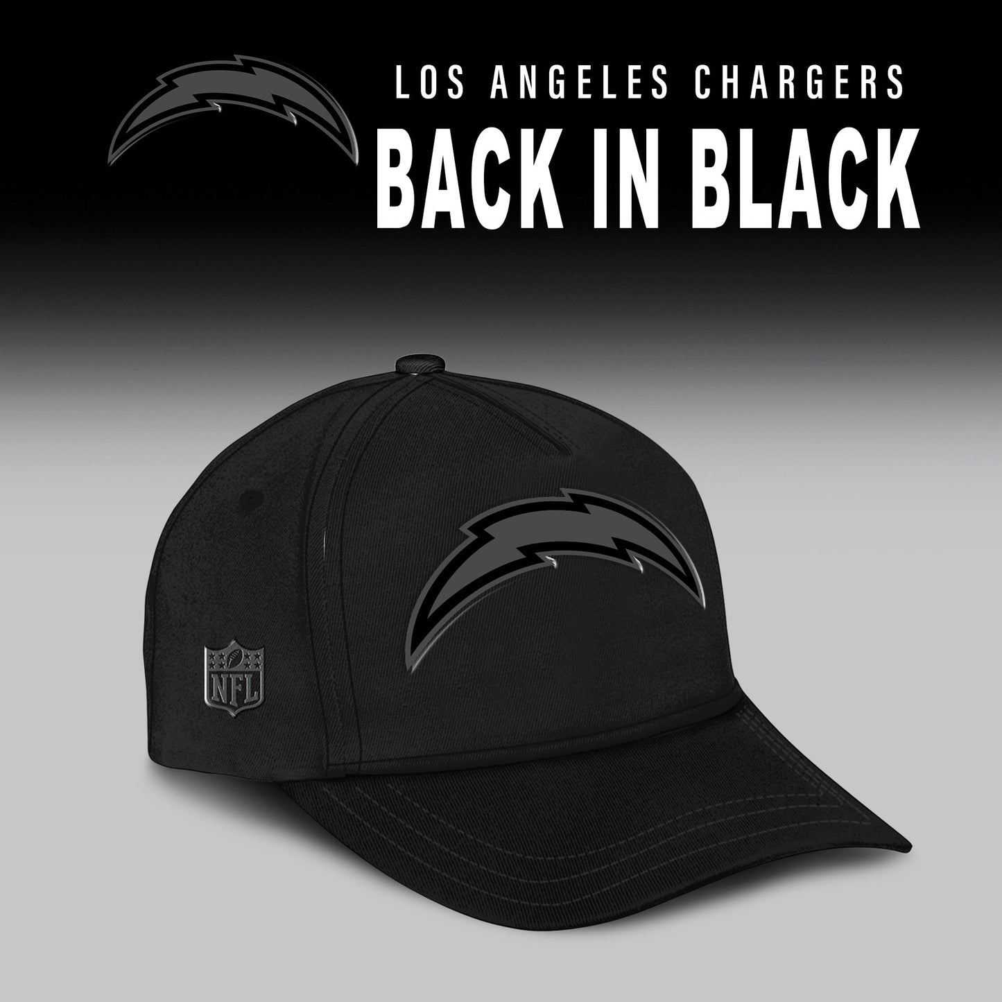 Los Angeles Chargers Back In Black Half Zip Hoodie