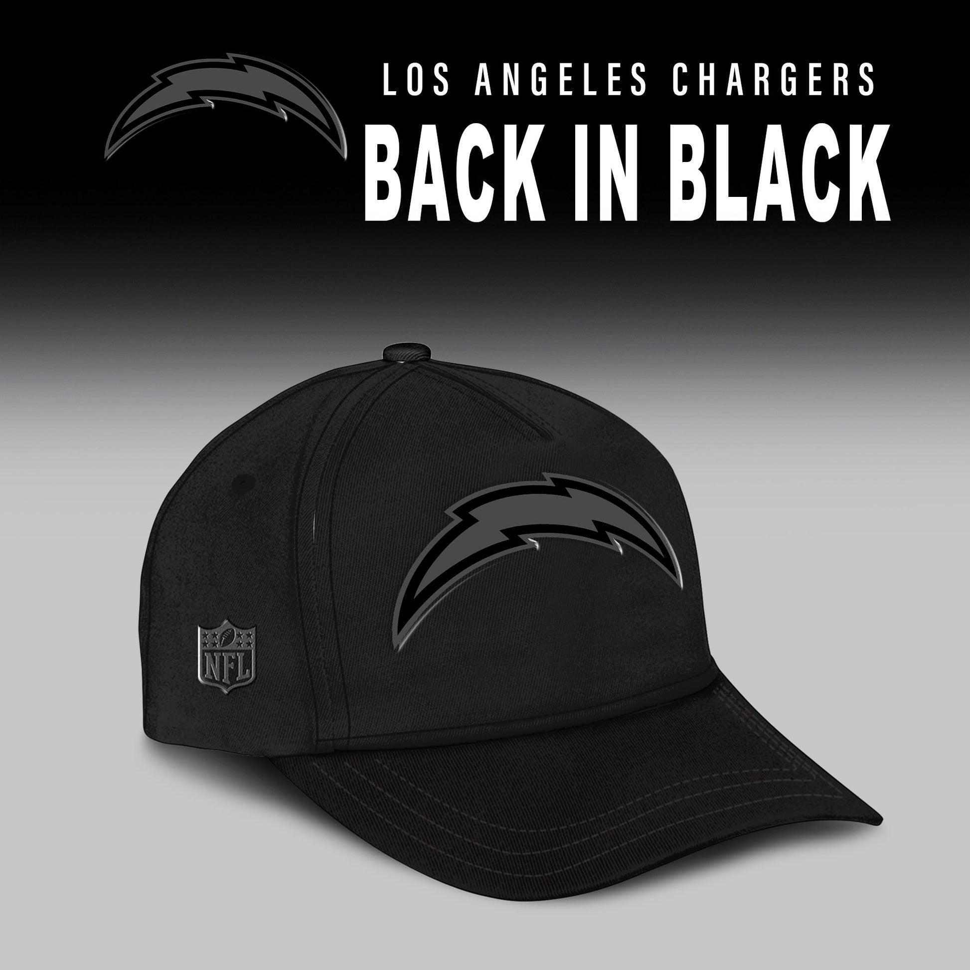 Los Angeles Chargers Back In Black Half Zip Hoodie
