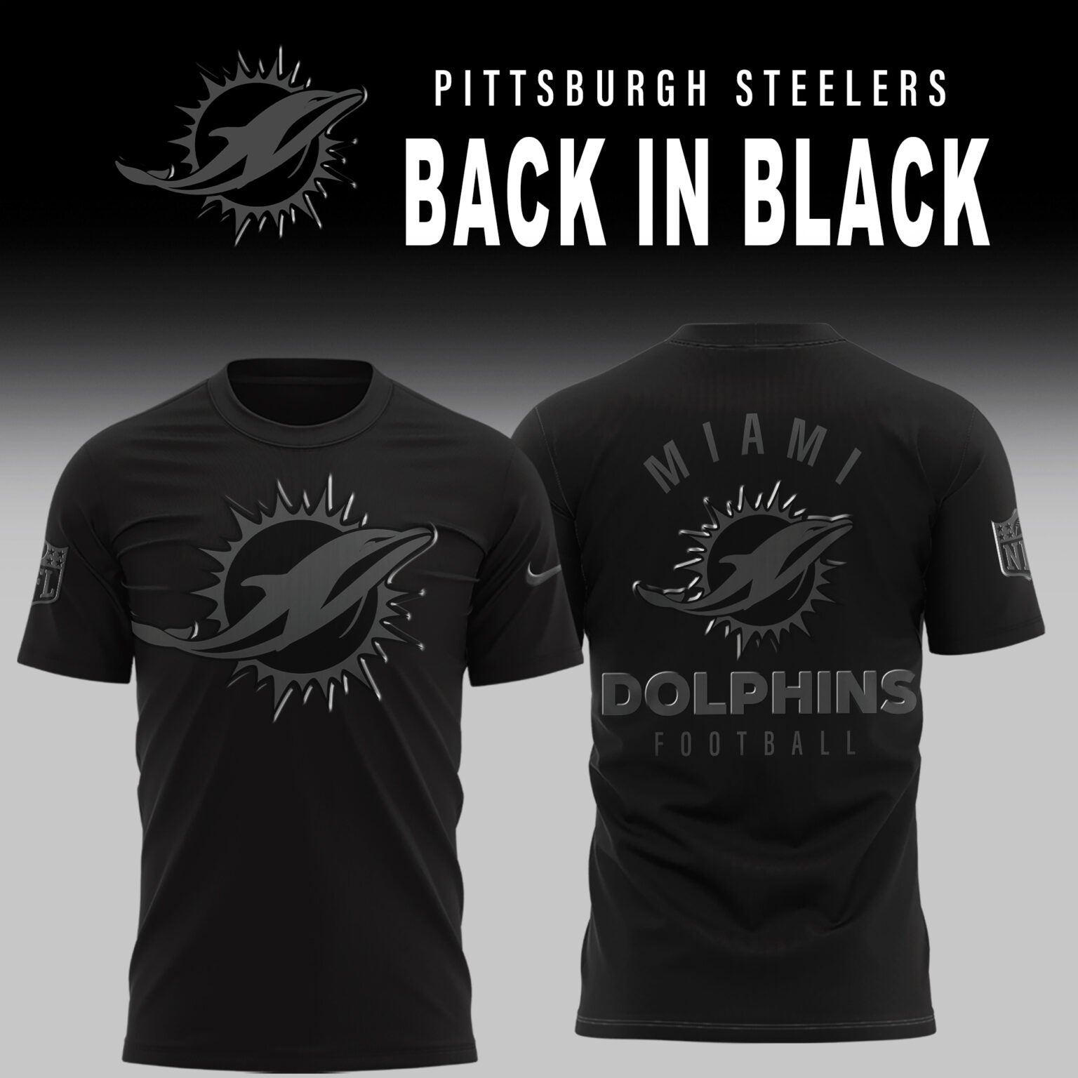 Miami Dolphins 2025 Back In Black Limited Edition Combo TShirt