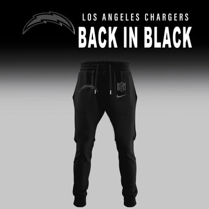 Los Angeles Chargers Back In Black Half Zip Hoodie