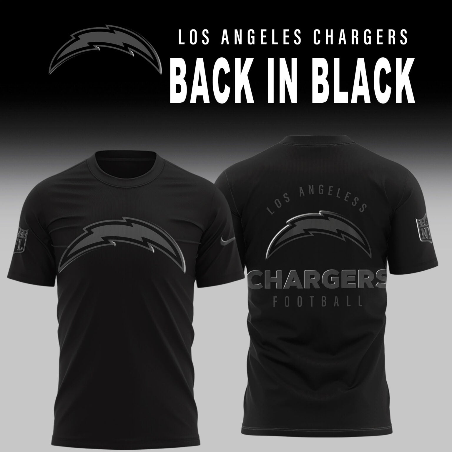Los Angeles Chargers 2025 Back In Black Limited Combo TShirt