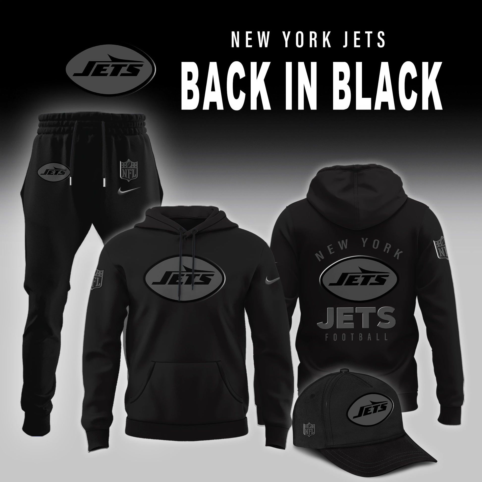 New York Jets 2025 Back In Black Limited Edition Combo Hoodie