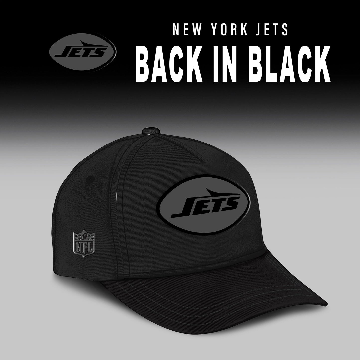 New York Jets Back In Black Half Zip Hoodie