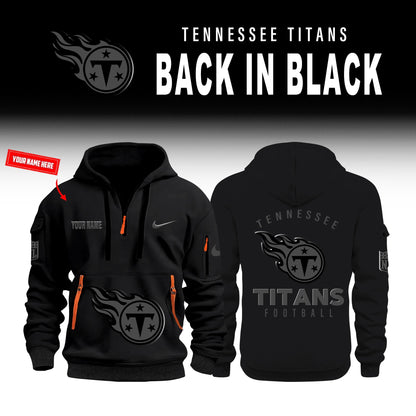 Tennessee Titans Back In Black Half Zip Hoodie