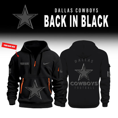 Dallas Cowboys Back In Black Half Zip Hoodie