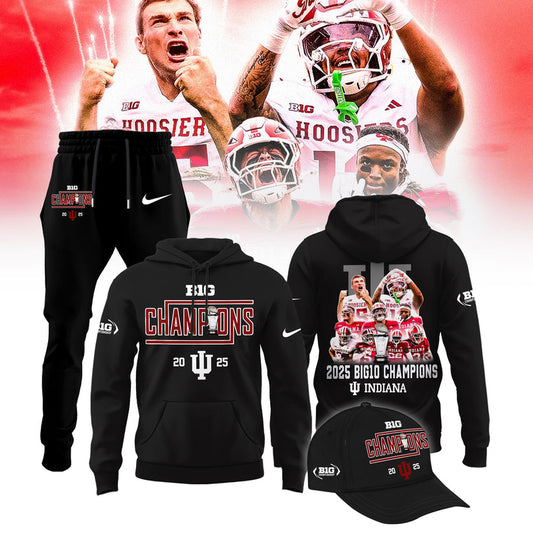Indiana Hoosiers Football Big Ten Championship Combo Hoodie