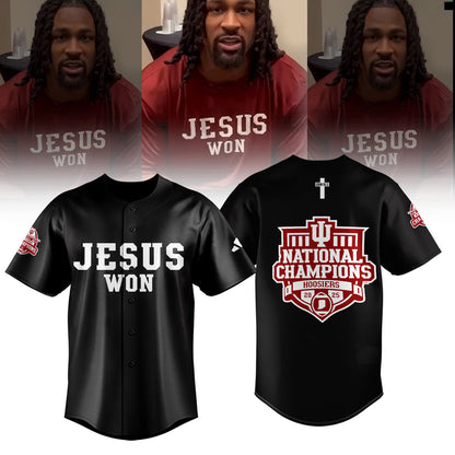 Indiana Hoosiers ” Jesus Won” 2026 National Champions Limited Edition Shirt