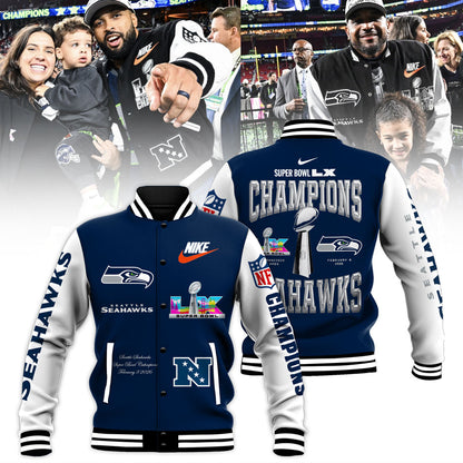 Seattle Seahawks Super Bowl LX Champions Bomber Jacket