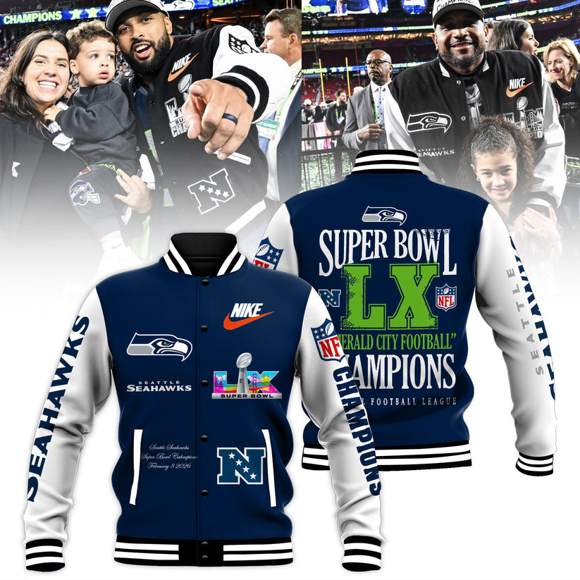 Seattle Seahawks Super Bowl LX Champions Bomber Jacket