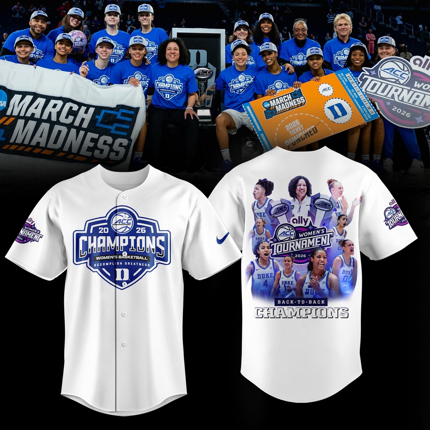 Duke Blue Devils 2026 ACC Women’s Basketball Tournament Champions Limited Edition Shirt