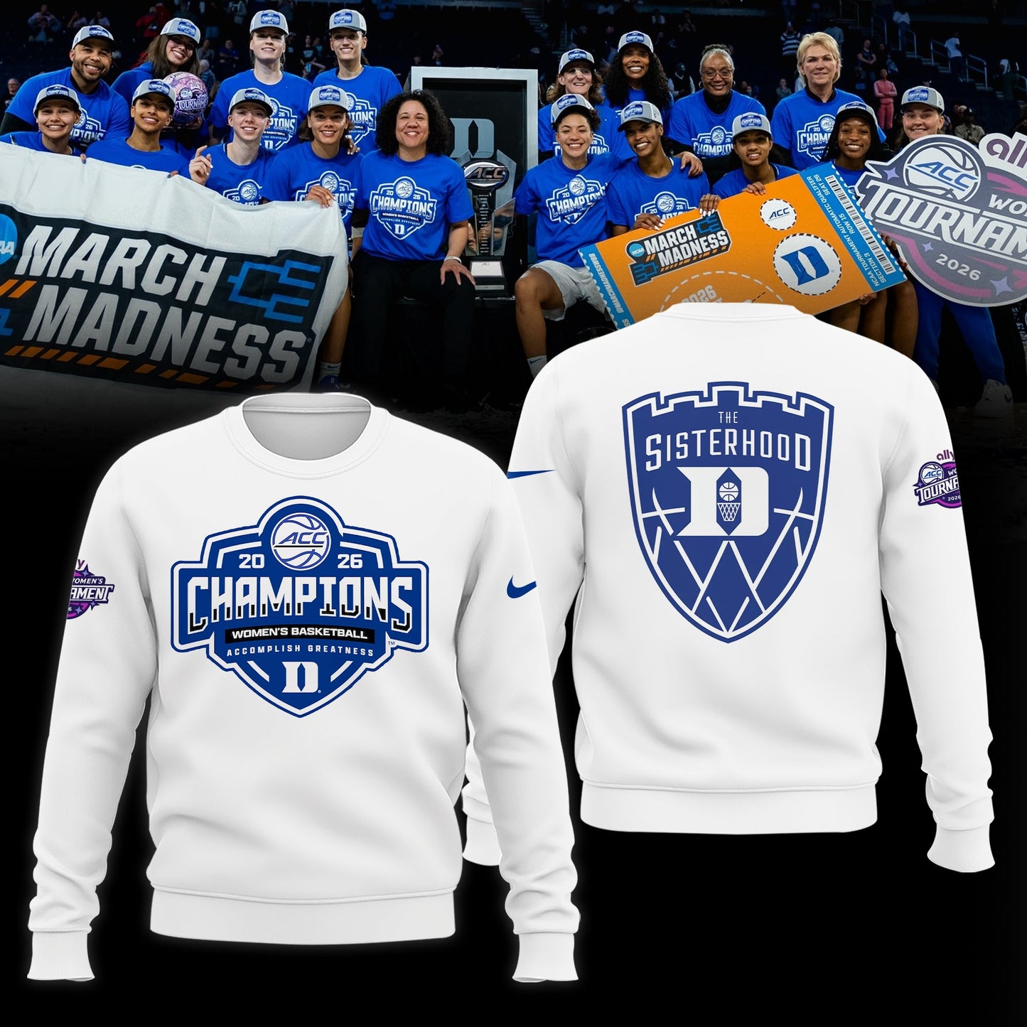 Duke Blue Devils 2026 ACC Women’s Basketball Tournament Champions Limited Edition Shirt