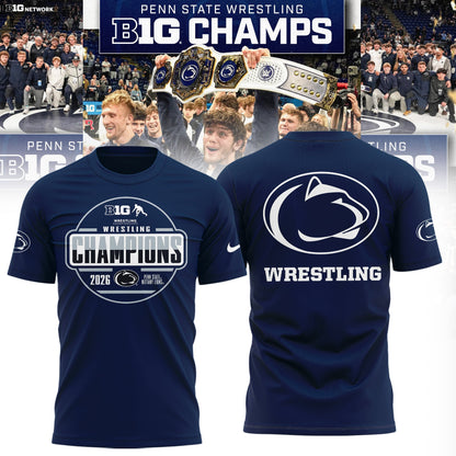 Penn State Nittany Lions 2026 Big Ten Men’s Wrestling Tournament Champions Limited Edition Shirt