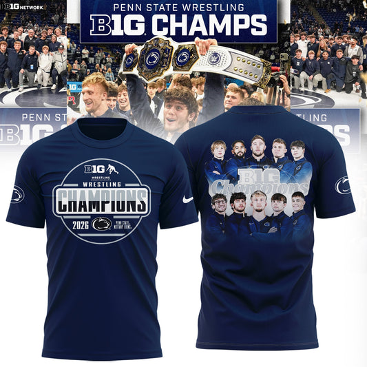 Penn State Nittany Lions 2026 Big Ten Men’s Wrestling Tournament Champions Limited Edition Shirt