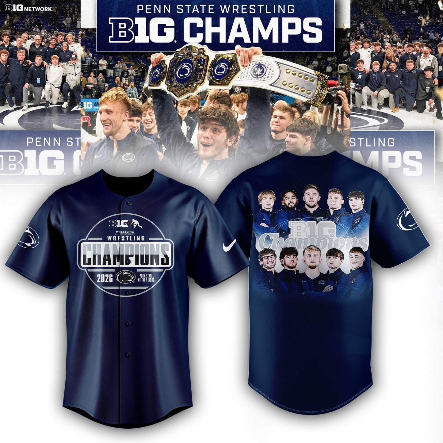 Penn State Nittany Lions 2026 Big Ten Men’s Wrestling Tournament Champions Limited Edition Shirt