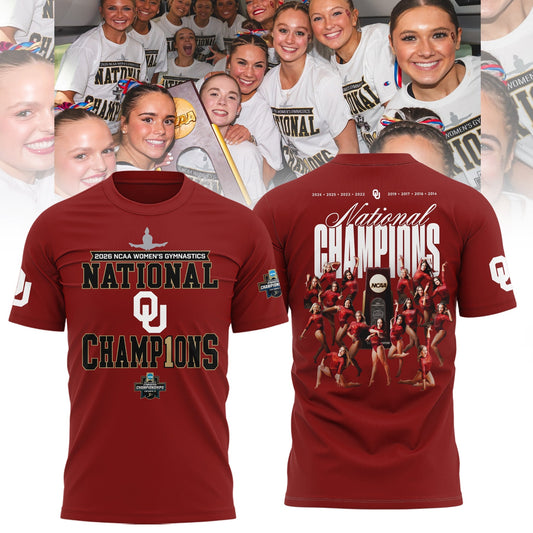 Oklahoma Women's Gymnastics 2026 NCAA National Champions T-Shirt