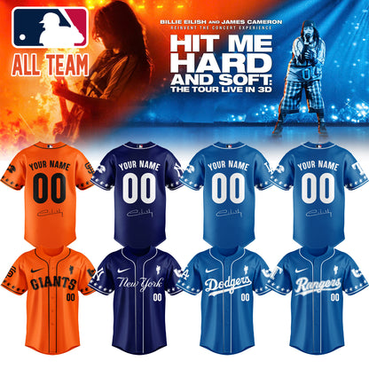 .Baseball x Billie Eilish HIT ME HARD AND SOFT: THE TOUR Jersey 9 (Custom Name & Number)