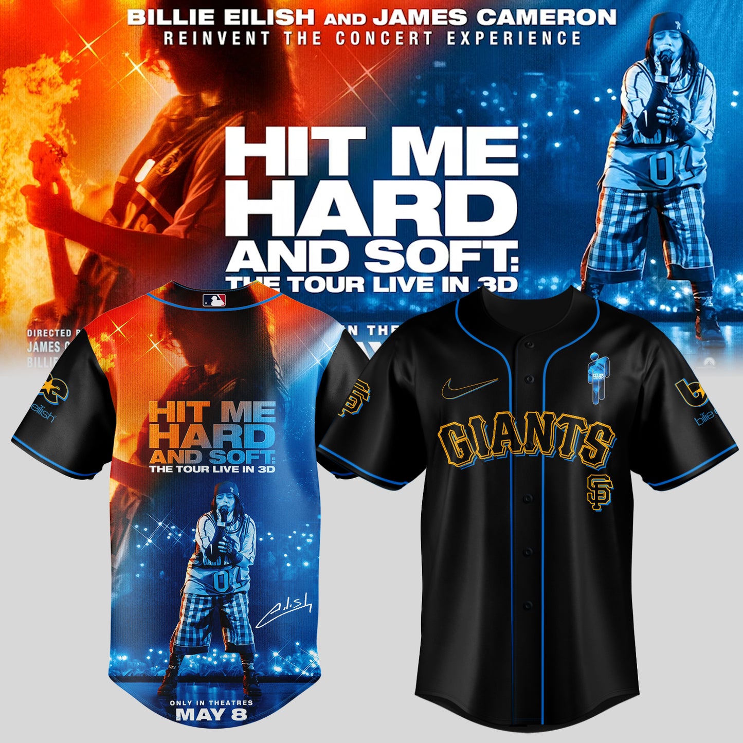 .Baseball x  Billie Eilish HIT ME HARD AND SOFT: THE TOUR Jersey 2