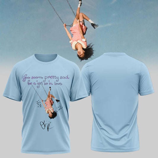 Olivia Rodrigo ‘you seem pretty sad for a girl so in love’ signed TShirt