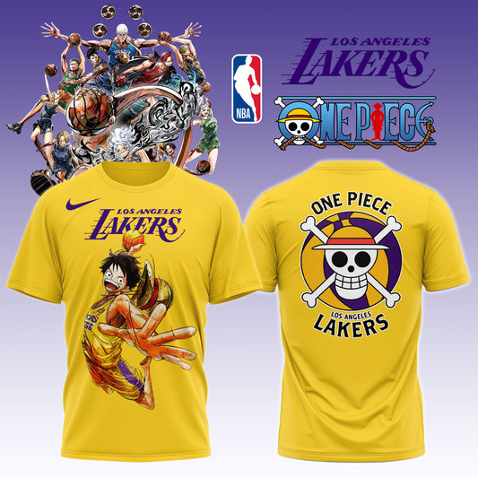 ,,,ONE PIECE × NBA Los Angeles Lakers 2025 TShirt 3