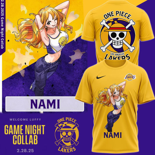 LA Lakers vs OnePiece NAMI TShirt