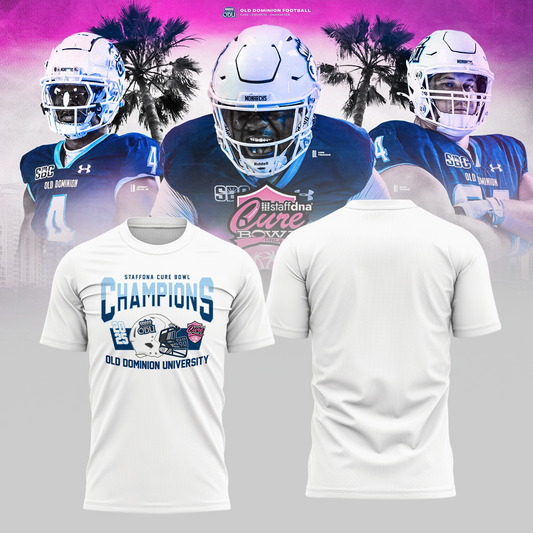 Old Dominion University 2025 STAFFDNA CURE BOWL Champions TShirt