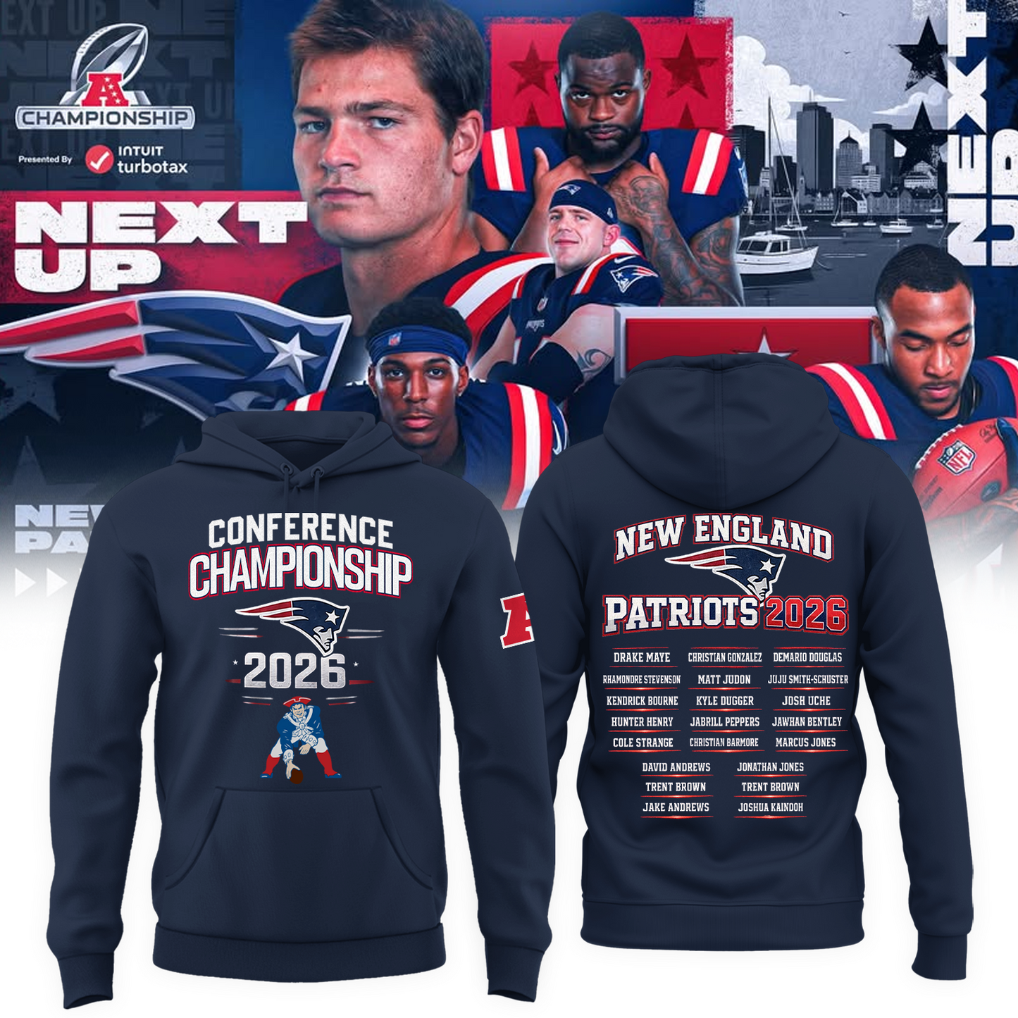 2026 AFC Championship Bound: Patriots Victory Hoodie