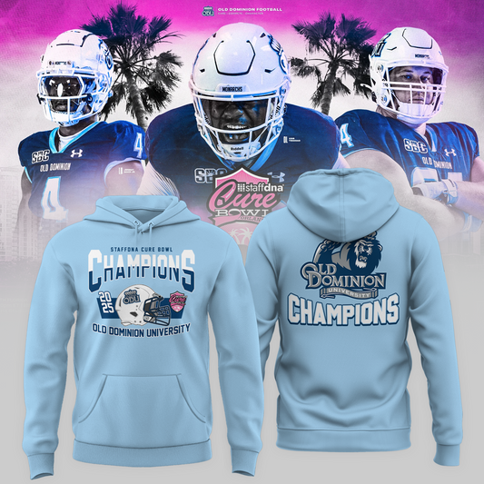 Old Dominion University 2025 STAFFDNA CURE BOWL Champions Hoodie