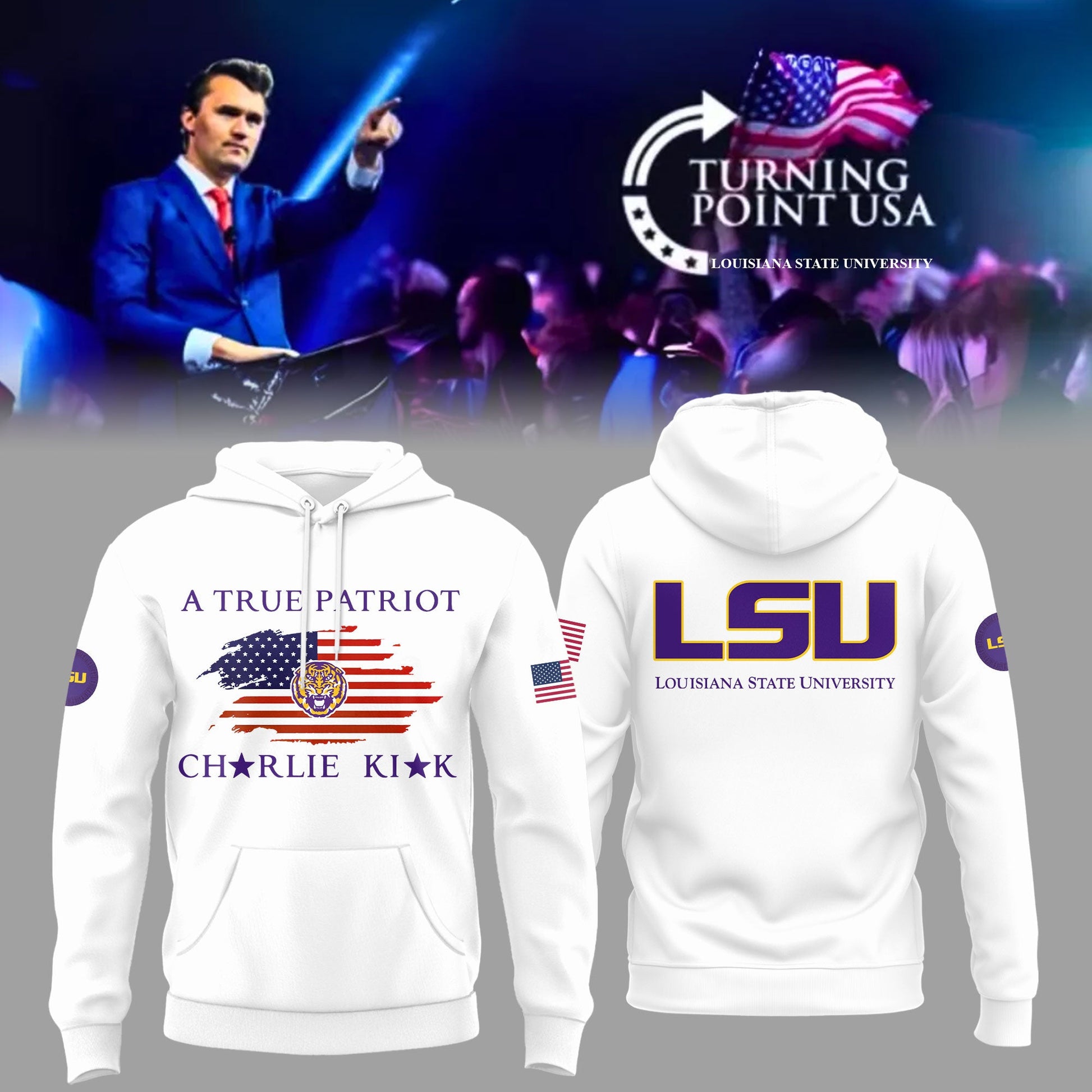 .Limited Edition Louisiana State University x Turning Point USA Hoodie