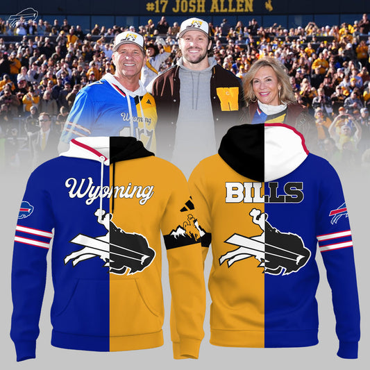 Josh Allen #17 Buffalo Bills x Wyoming Cowboys Combo Hoodie