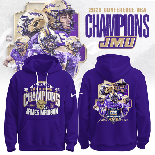 .JMU 2025 Sun Belt Football Conference Champions Hoodie Limited Edition