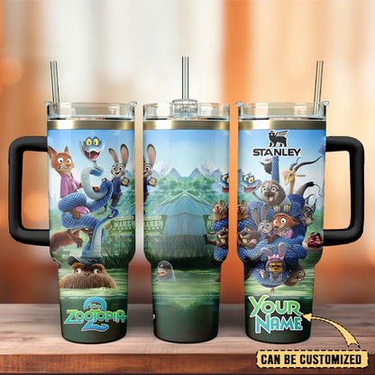 Mistmerch Zootopia 2 Custom Stanley Quencher 40oz Stainless Steel Tumbler With Handle