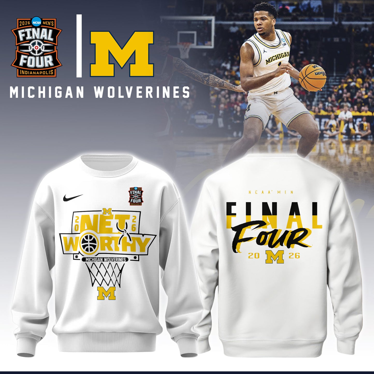 .MICH Men’s Basketball 2026 Five Four Sweatshirt Limited Edition