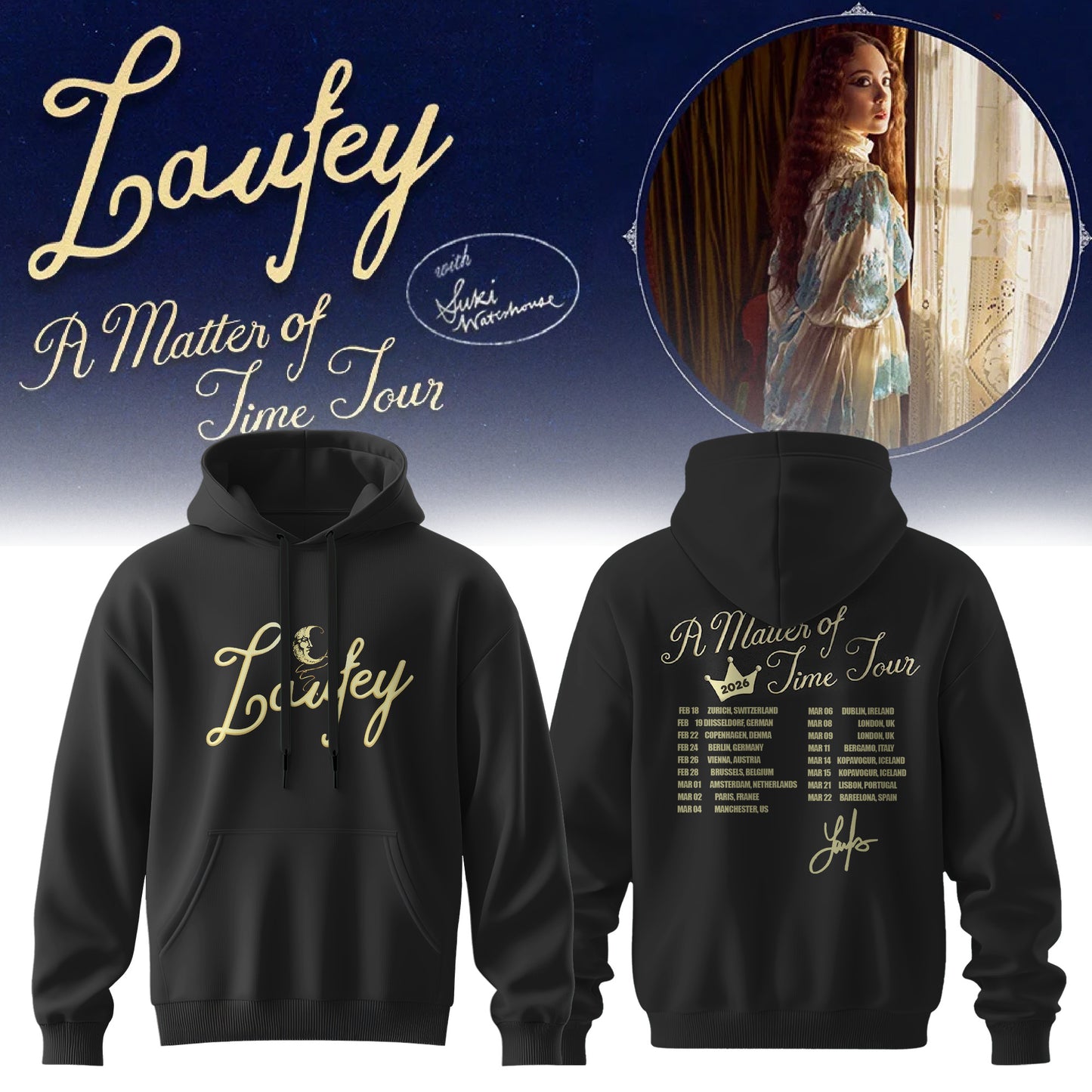 Laufey’s A Matter Of Time Tour 2026 Hoodie
