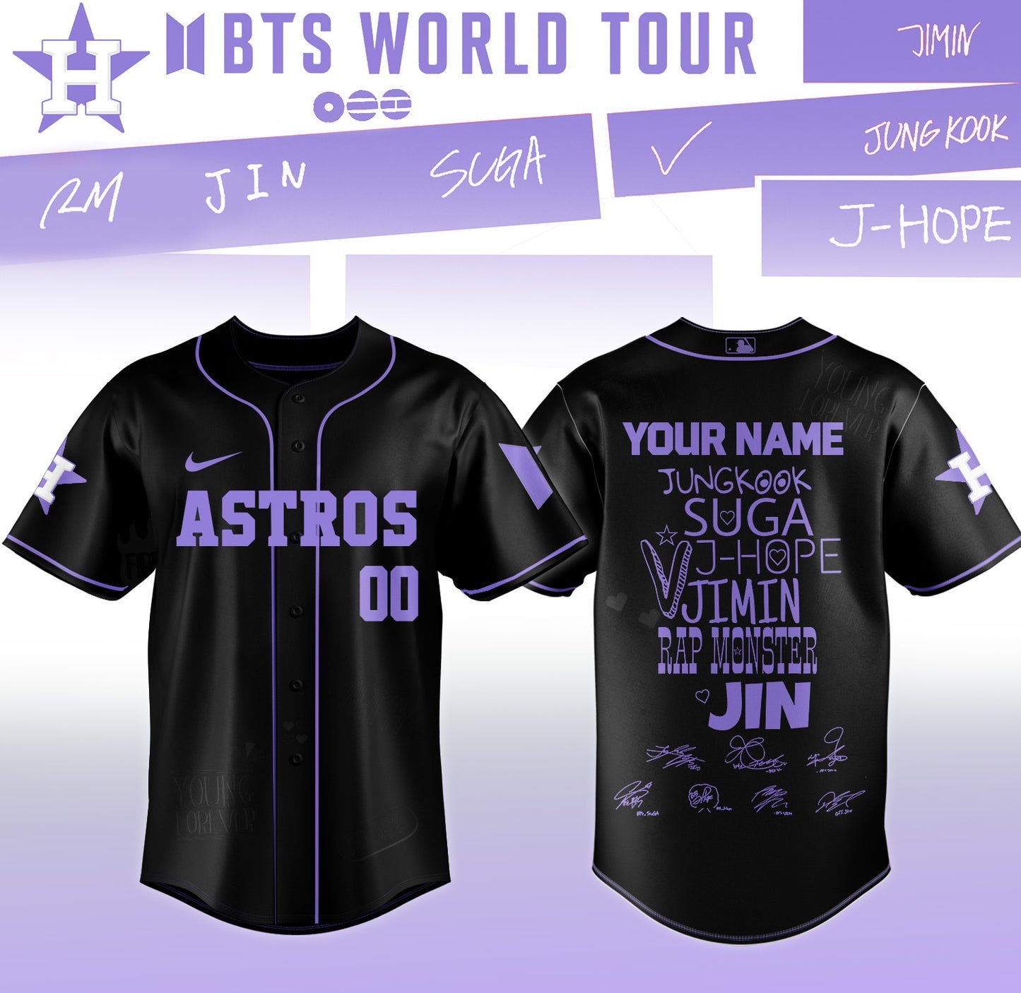 Baseball 🇺🇸 X  BTS ”COMEBACK & WORLD TOUR 2026” Limited Edition – Jersey 1 (Custom Name&Custom Number)