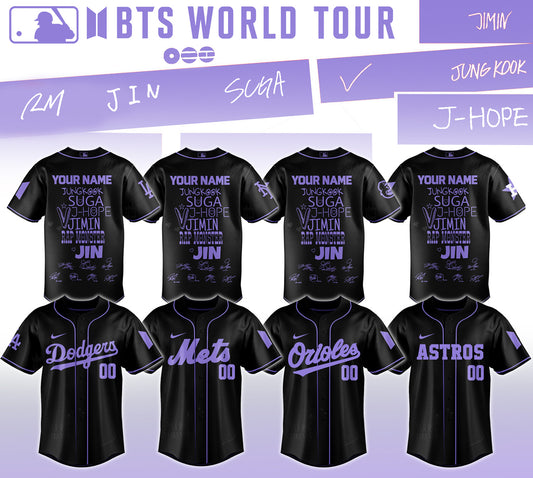 Baseball 🇺🇸 X  BTS ”COMEBACK & WORLD TOUR 2026” Limited Edition – Jersey 1 (Custom Name&Custom Number)