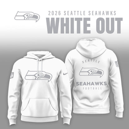 Seattle Seahawks 2025 Winter White Out Combo Hoodie