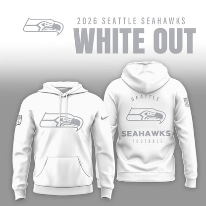 Seattle Seahawks 2025 Winter White Out Combo Hoodie