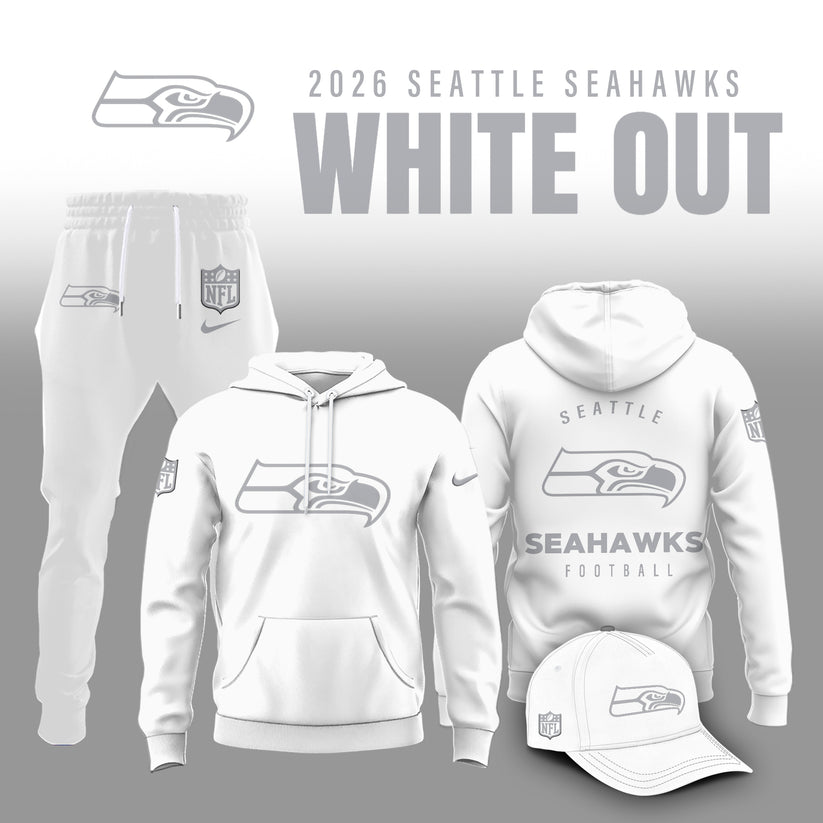 Seattle Seahawks 2025 Winter White Out Combo Hoodie