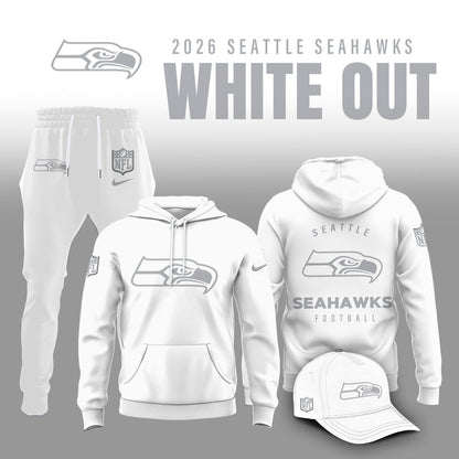 Seattle Seahawks 2025 Winter White Out Combo Hoodie