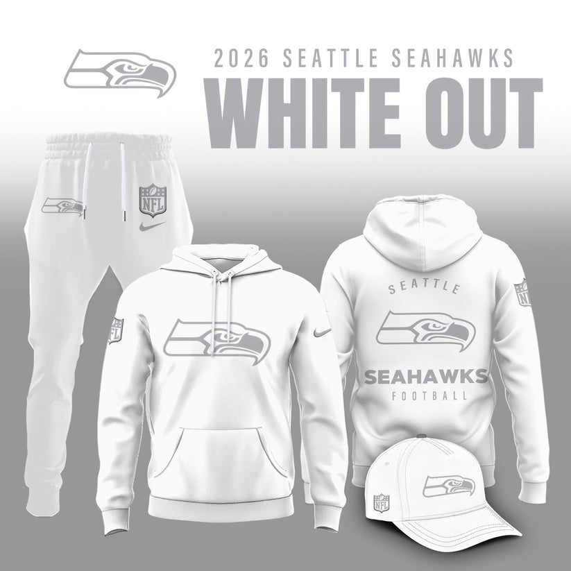 Seattle Seahawks 2025 Winter White Out Combo Hoodie