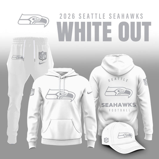 Seattle Seahawks 2025 Winter White Out Combo Hoodie