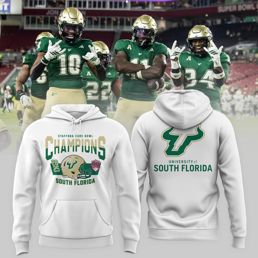SOUTH FLORIDA 2025 STAFFDNA CURE BOWL Champions Hoodie