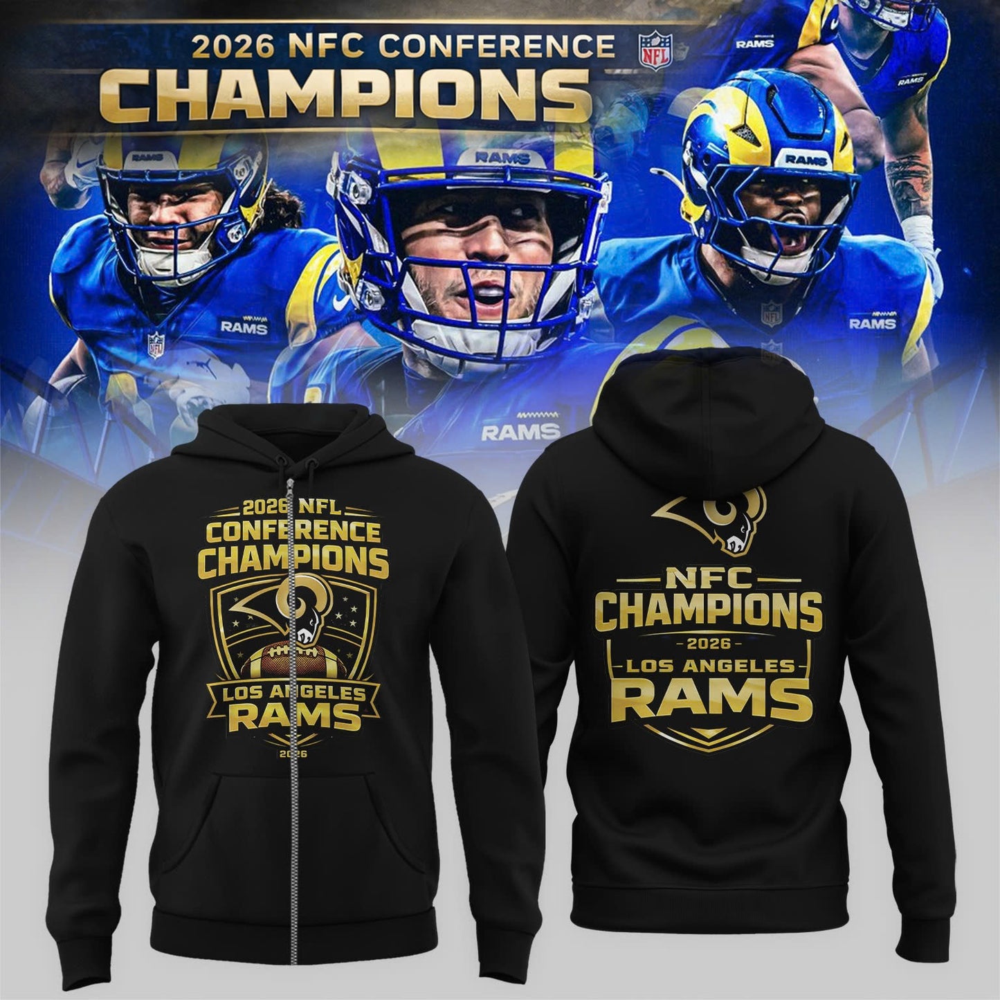 Glory of the Gridiron: 2026 NFC Champions Zip Hoodie