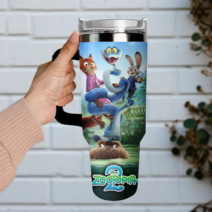 Mistmerch Zootopia 2 Custom Stanley Quencher 40oz Stainless Steel Tumbler With Handle