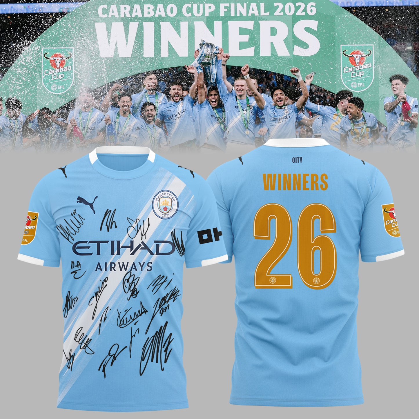 MC 2026 Carabao Cup Winners Limited Edition Shirt