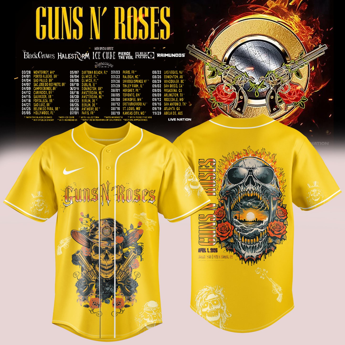 Guns N’ Roses 2026 TOUR JERSEY IS HERE – LIMITED EDITION 🔥