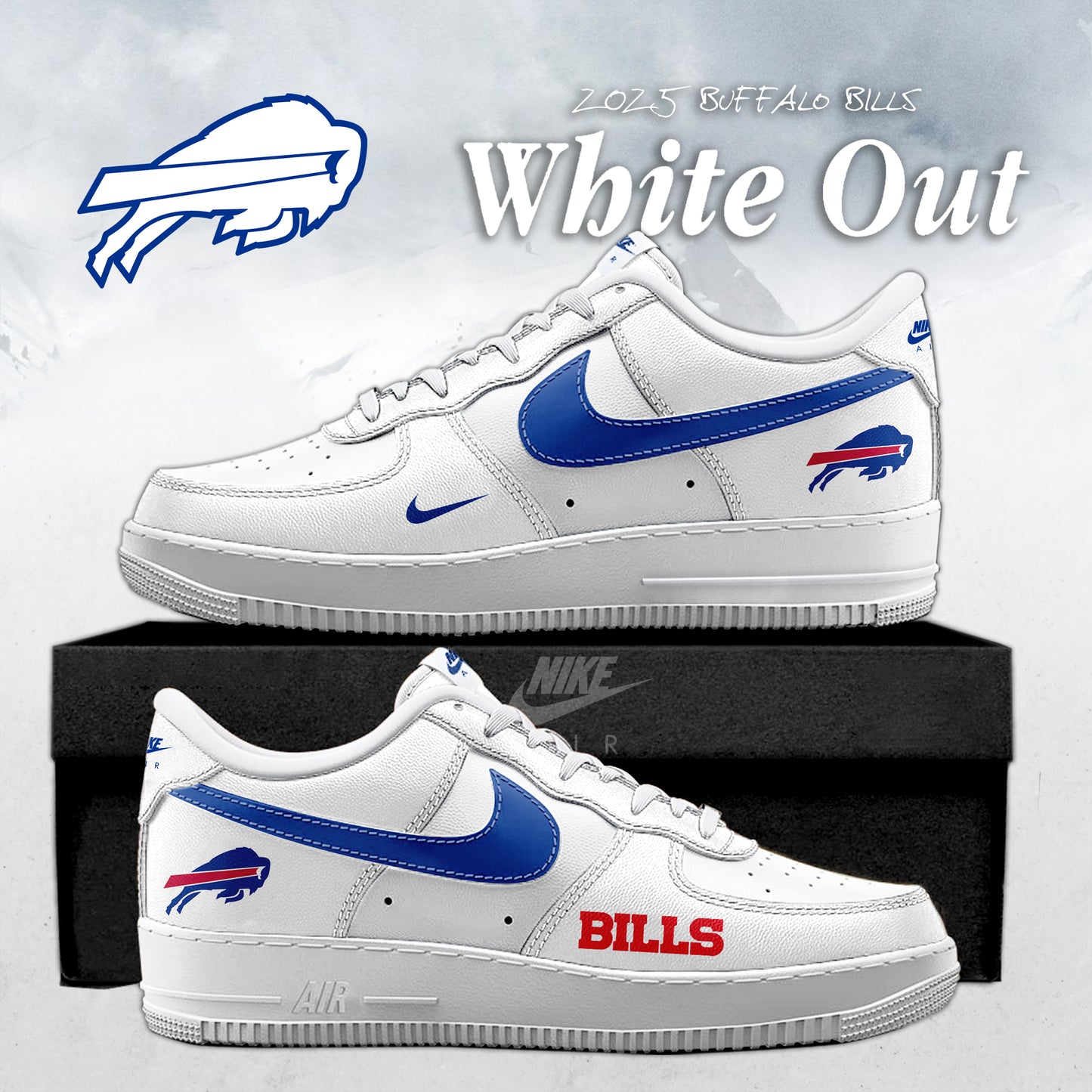 _Buffalo Bills White Out 2025 Special Edition AF1 Sneakers